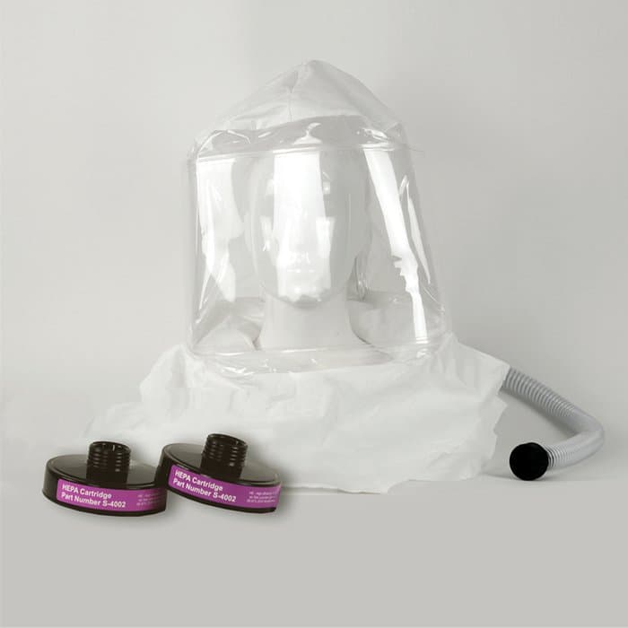 ILC Dover Sentinel XL HP clear hood conversion kit with breathing tube and HEPA cartridges (S-3000-19)