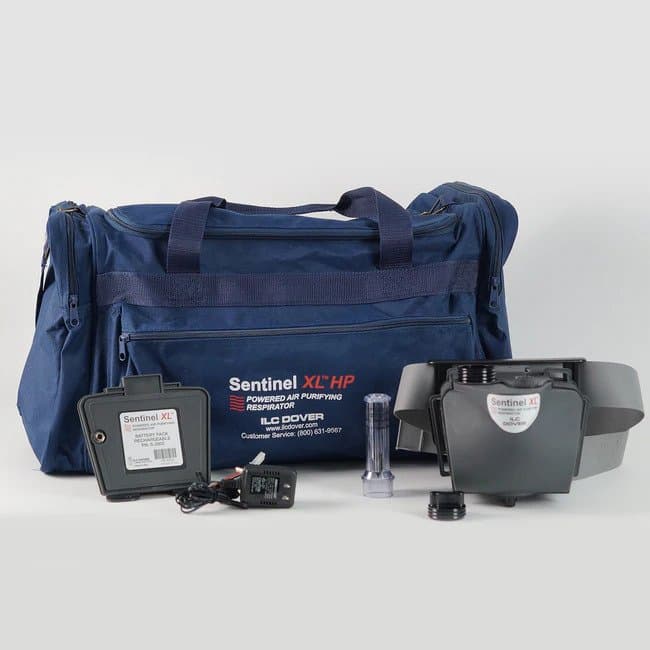 ILC Dover Sentinel XL PAPR base kit with blower, rechargeable NiMH battery, charger and duffel bag, no hood or filters (S-3000-12)
